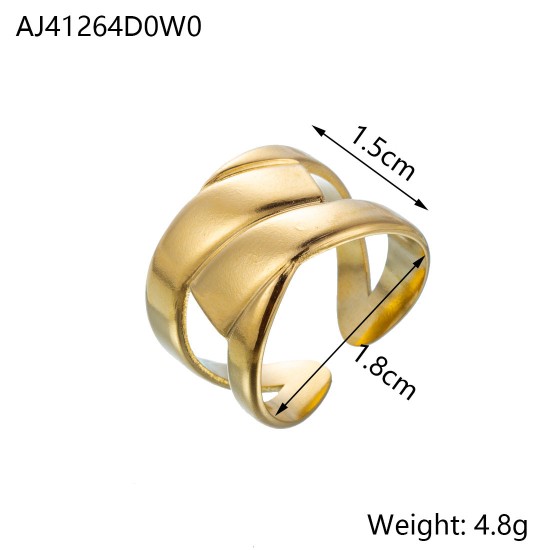 Chain hollow titanium steel open ring