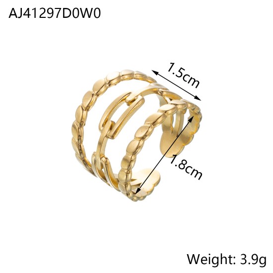 Chain hollow titanium steel open ring