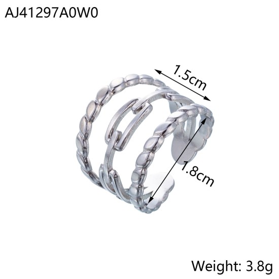 Chain hollow titanium steel open ring