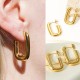 U-shaped hollow C-ring steel earrings