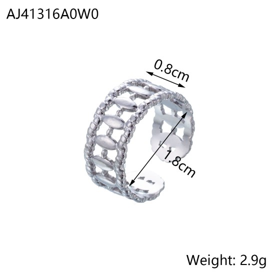 Chain hollow titanium steel open ring