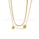 Little Bee Flower Titanium Steel Electroplated Drip Oil Color Necklace