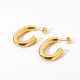Elliptical C-shaped hollow circular steel earrings