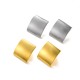 Curved square earrings titanium steel electroplated polished earrings
