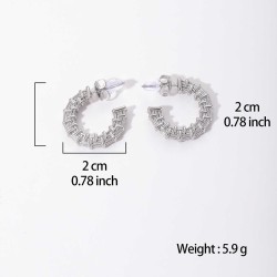 C-type earrings titanium steel plated with 14K gold
