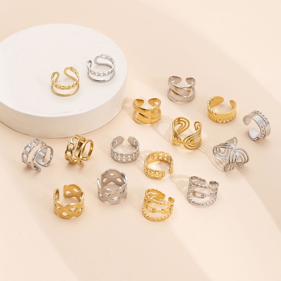 Chain hollow titanium steel open ring