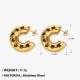 Hollow heart circular ear ring titanium steel C-shaped