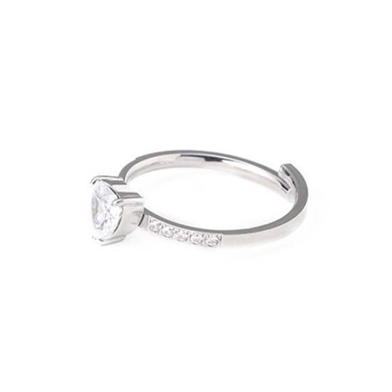 Peach Heart Zircon Claw Set Stone Open Ring