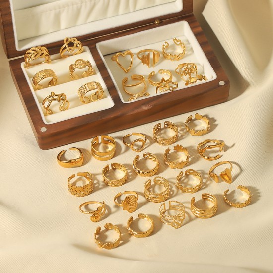 Chain hollow titanium steel open ring