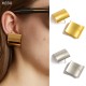 Curved square earrings titanium steel electroplated polished earrings