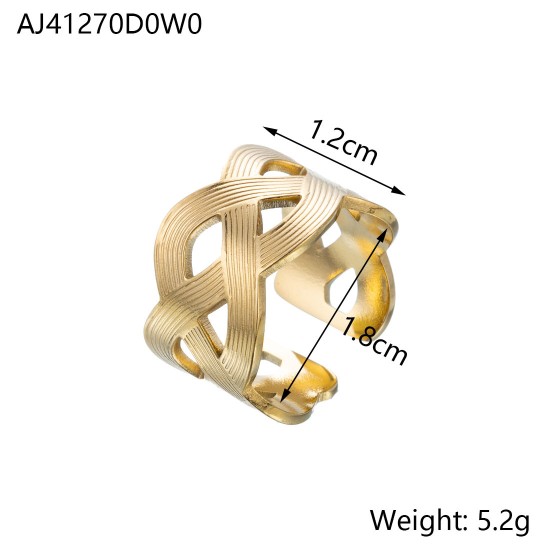 Chain hollow titanium steel open ring