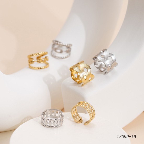 Chain hollow titanium steel open ring