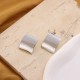 Curved square earrings titanium steel electroplated polished earrings
