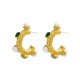 C-shaped Baroque Pearl Vintage Earrings