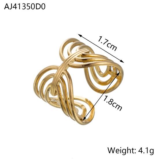 Chain hollow titanium steel open ring