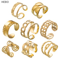 Chain hollow titanium steel open ring