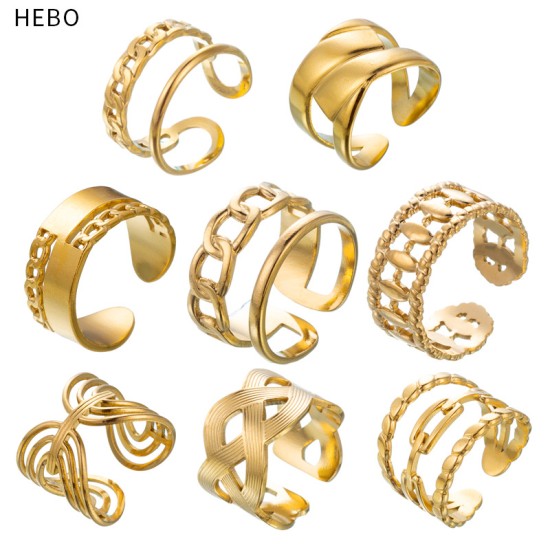 Chain hollow titanium steel open ring