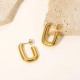 U-shaped hollow C-ring steel earrings