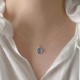Elliptical Moonstone Stainless Steel Necklace