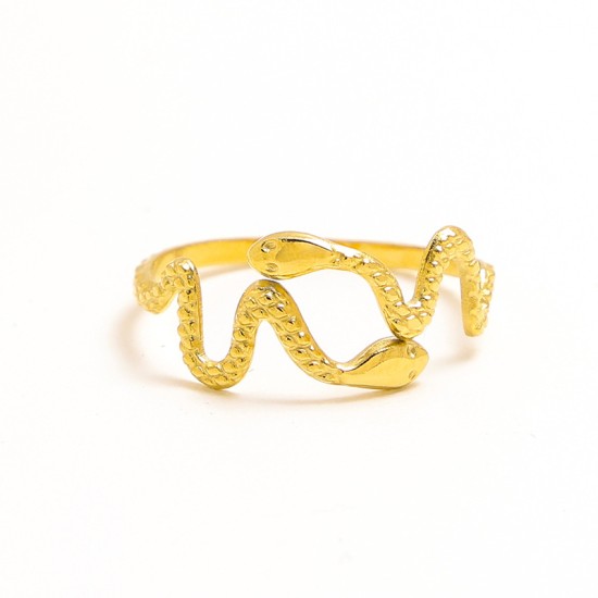 Serpentine shaped stainless steel ring