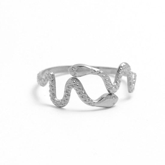 Serpentine shaped stainless steel ring