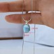 Elliptical Moonstone Stainless Steel Necklace