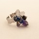 Flower natural stone stainless steel ring