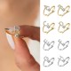 26 English letter inlaid crystal open ring
