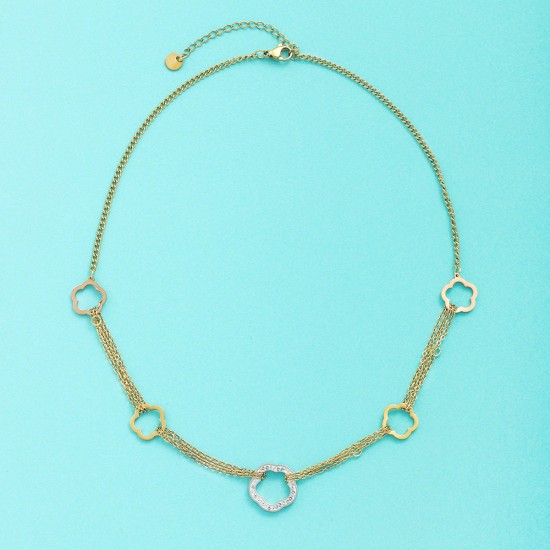 Four leaf clover stainless steel necklace