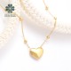 Cross bead chain peach heart stainless steel necklace