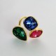 Colored crystal stainless steel ring