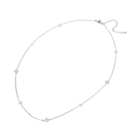 Four leaf clover stainless steel necklace