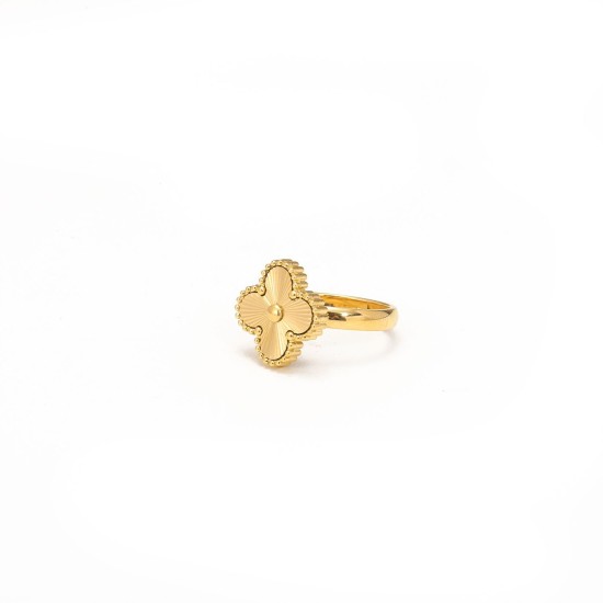  Four leaf clover stainless steel ring