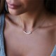 Freshwater pearl pendant stainless steel necklace 