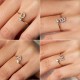 26 English letter inlaid crystal open ring