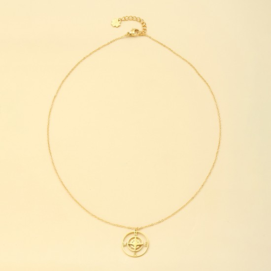 Compass stainless steel necklace