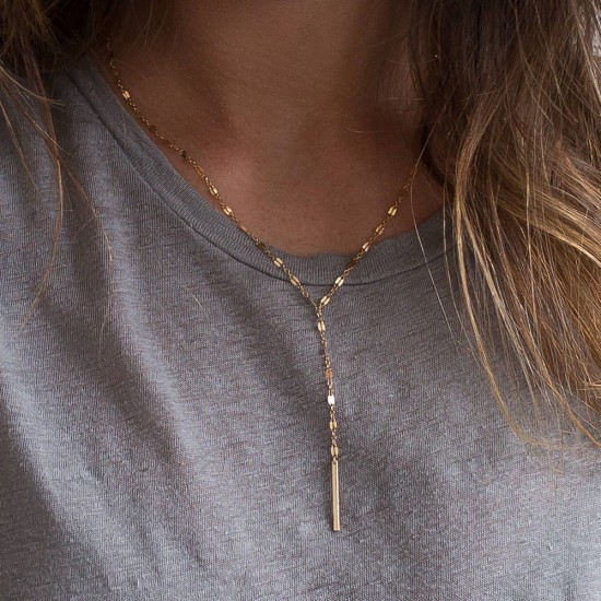 Y-shaped stainless steel necklace
