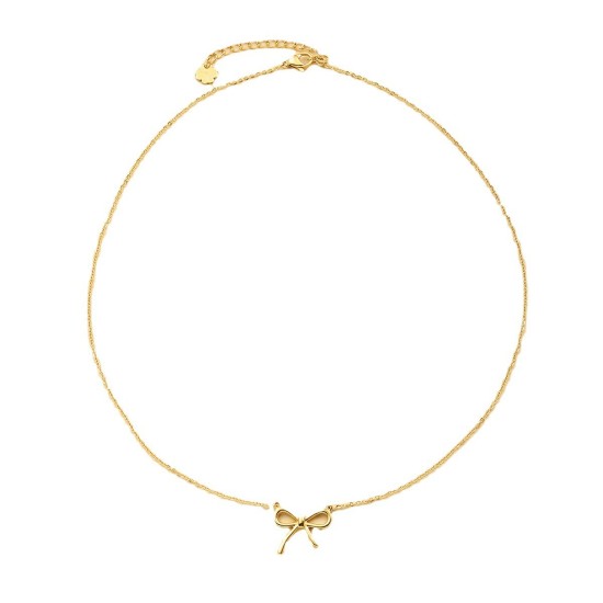  Stainless steel bow necklace