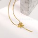 Butterfly knot tassel stainless steel necklace