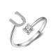 26 English letter inlaid crystal open ring