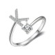 26 English letter inlaid crystal open ring