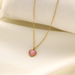Beimu Peach Heart Stainless Steel Necklace