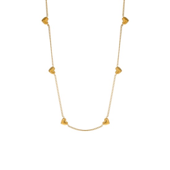 Peach Heart Stainless Steel Necklace