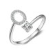 26 English letter inlaid crystal open ring
