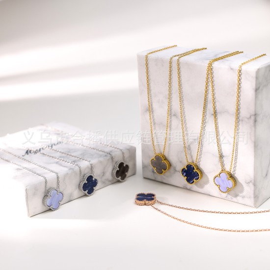 Four leaf clover stainless steel necklace