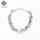 Pearl three-dimensional block stainless steel necklace