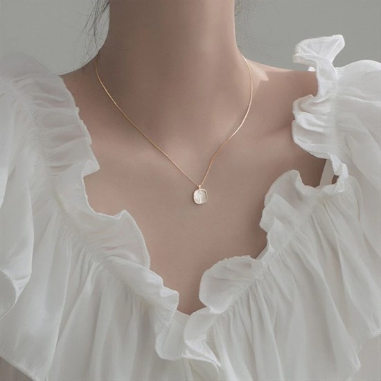 Square Shell Stainless Steel Necklace