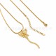 Butterfly knot tassel stainless steel necklace