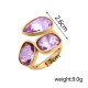 Colored crystal stainless steel ring