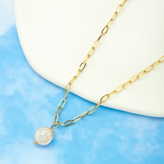 Freshwater Pearl Stainless Steel Necklace